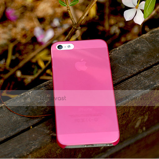 Ultra Slim Transparent Matte Finish Cover for Apple iPhone 5 Hot Pink