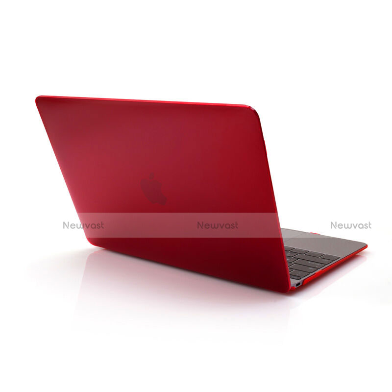 Ultra Slim Transparent Matte Finish Cover for Apple MacBook 12 inch Red