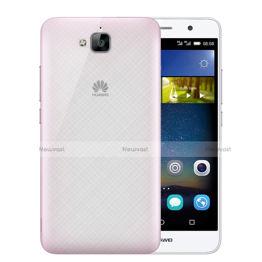 Ultra Slim Transparent Matte Finish Cover for Huawei Y6 Pro Pink