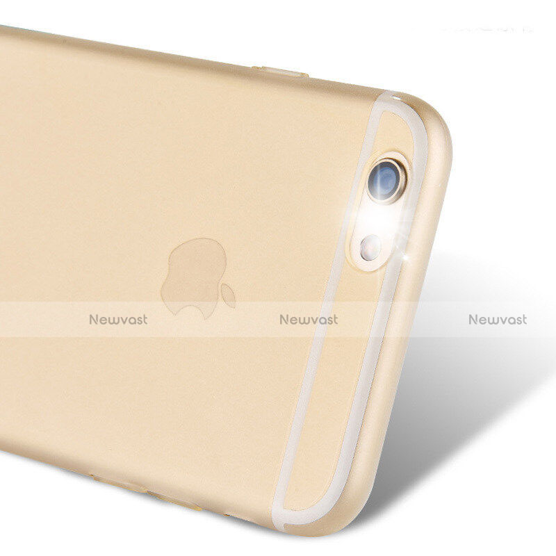 Ultra Slim Transparent Matte Finish Soft Cover for Apple iPhone 6S Gold