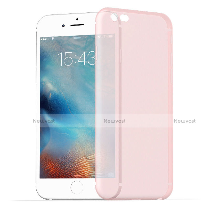 Ultra Slim Transparent Matte Finish Soft Cover for Apple iPhone 6S Pink