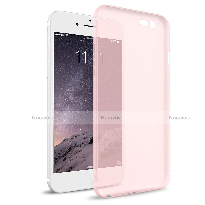 Ultra Slim Transparent Matte Finish Soft Cover for Apple iPhone 6S Pink