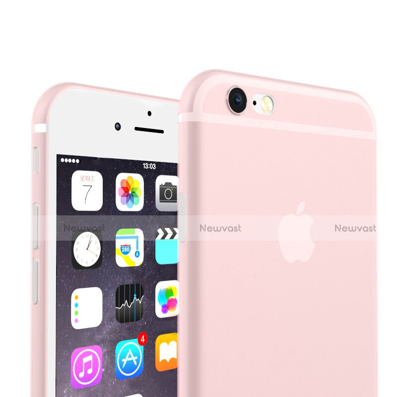 Ultra Slim Transparent Matte Finish Soft Cover for Apple iPhone 6S Pink