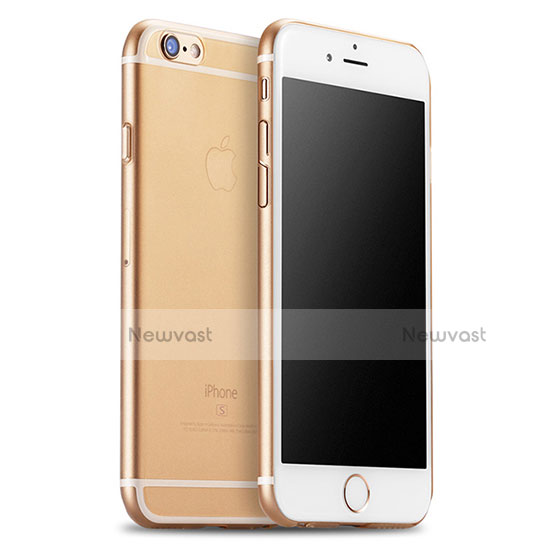 Ultra Slim Transparent Matte Finish Soft Cover for Apple iPhone 6S Plus Gold