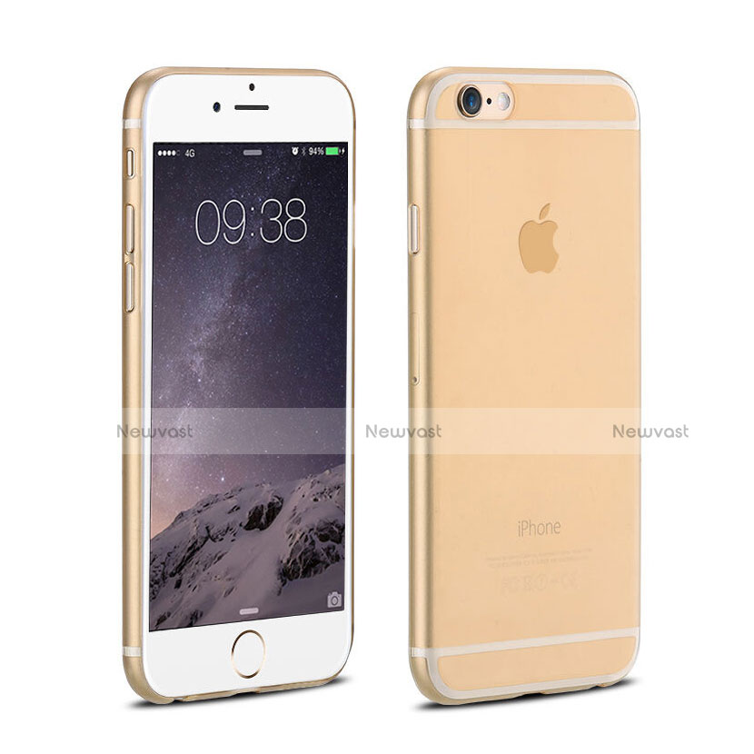 Ultra Slim Transparent Plastic Cover for Apple iPhone 6 Gold