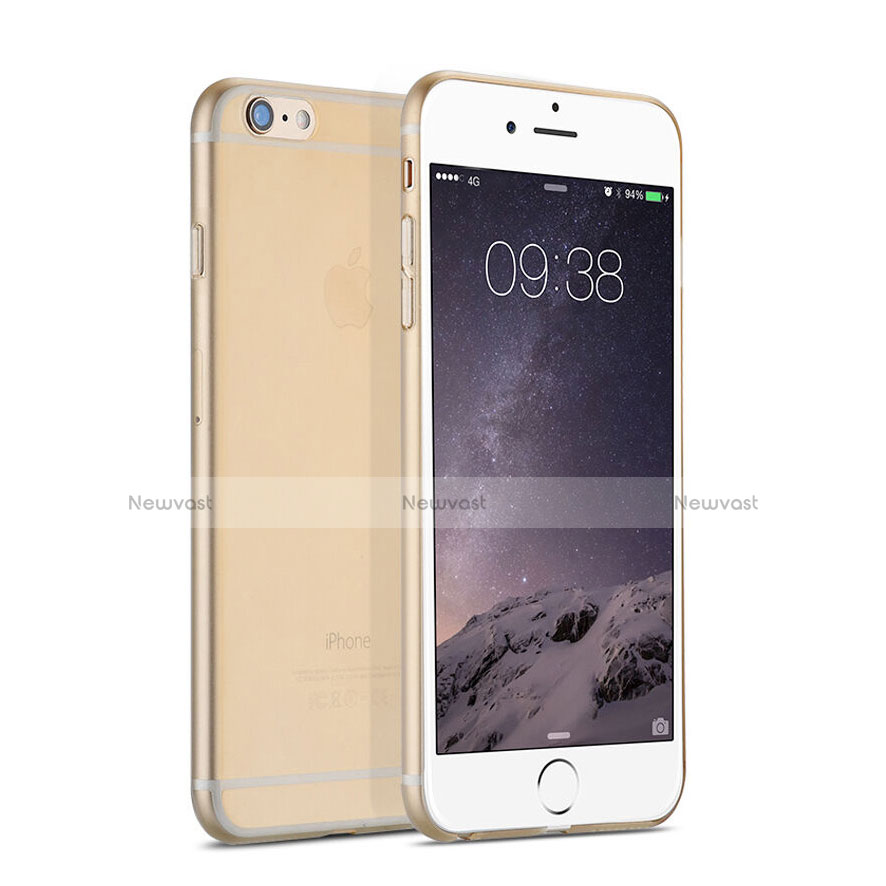 Ultra Slim Transparent Plastic Cover for Apple iPhone 6 Gold