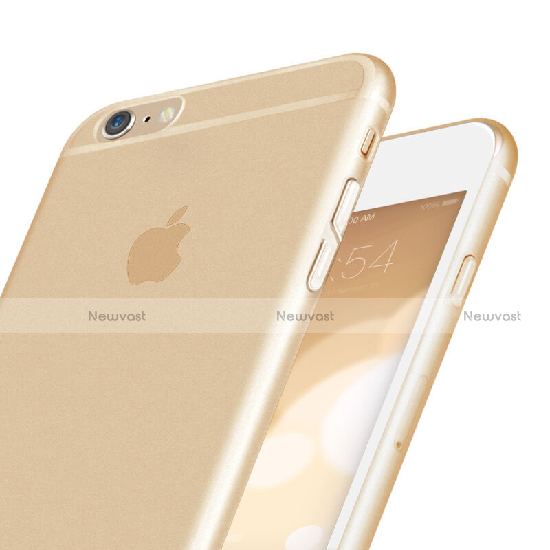 Ultra Slim Transparent Plastic Cover for Apple iPhone 6 Gold