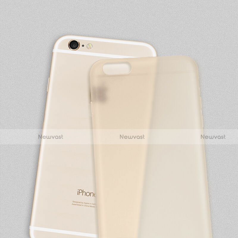 Ultra Slim Transparent Plastic Cover for Apple iPhone 6 Gold