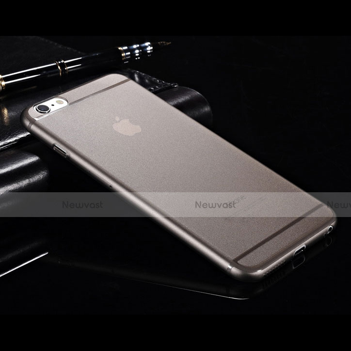 Ultra Slim Transparent Plastic Cover for Apple iPhone 6 Plus Gray