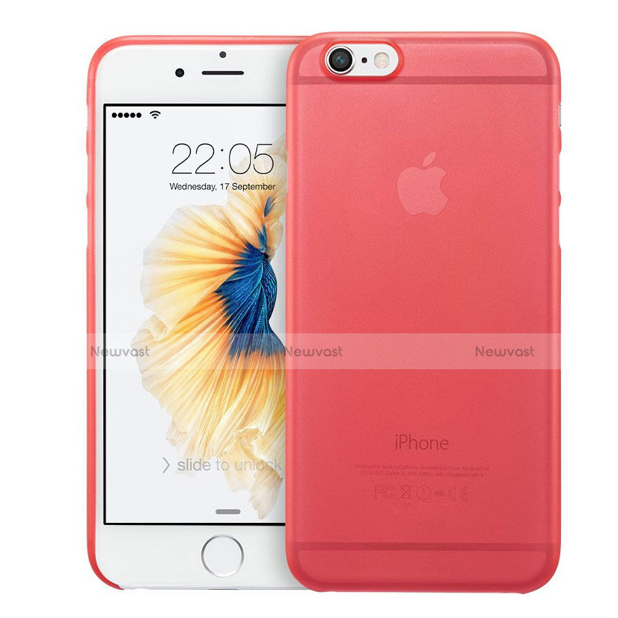 Ultra Slim Transparent Plastic Cover for Apple iPhone 6 Plus Red