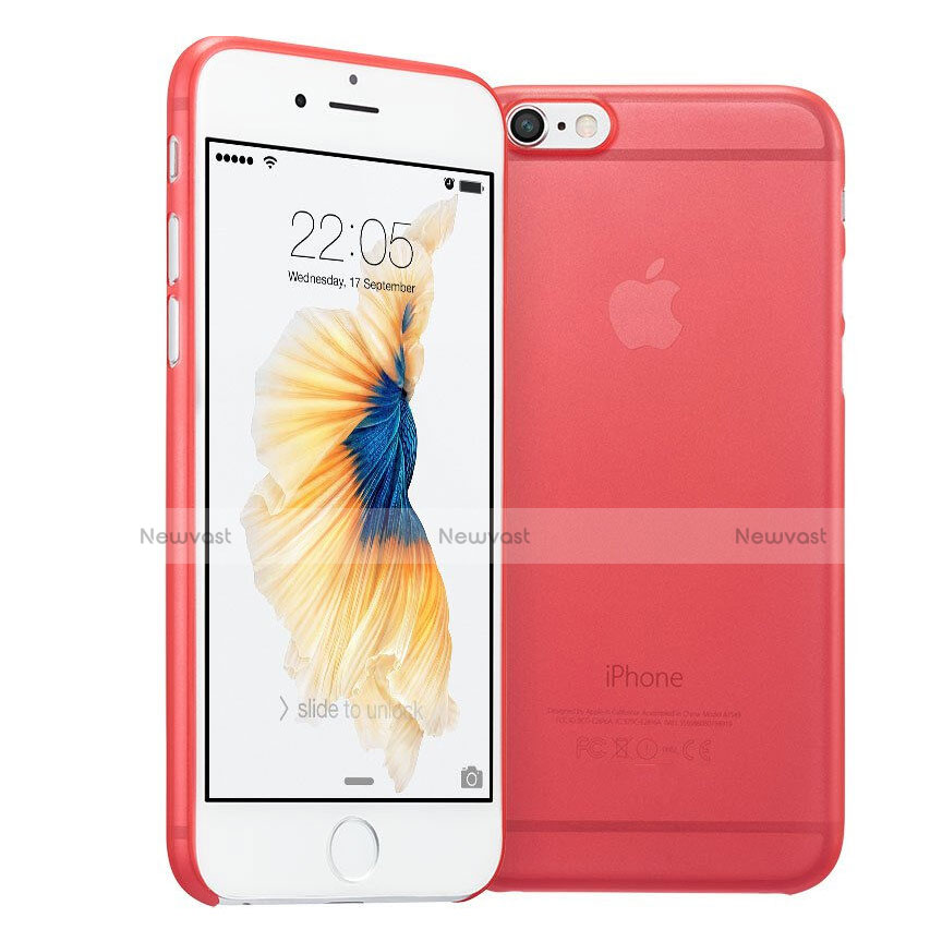 Ultra Slim Transparent Plastic Cover for Apple iPhone 6 Plus Red