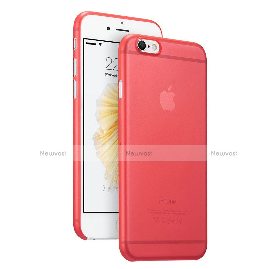 Ultra Slim Transparent Plastic Cover for Apple iPhone 6 Plus Red