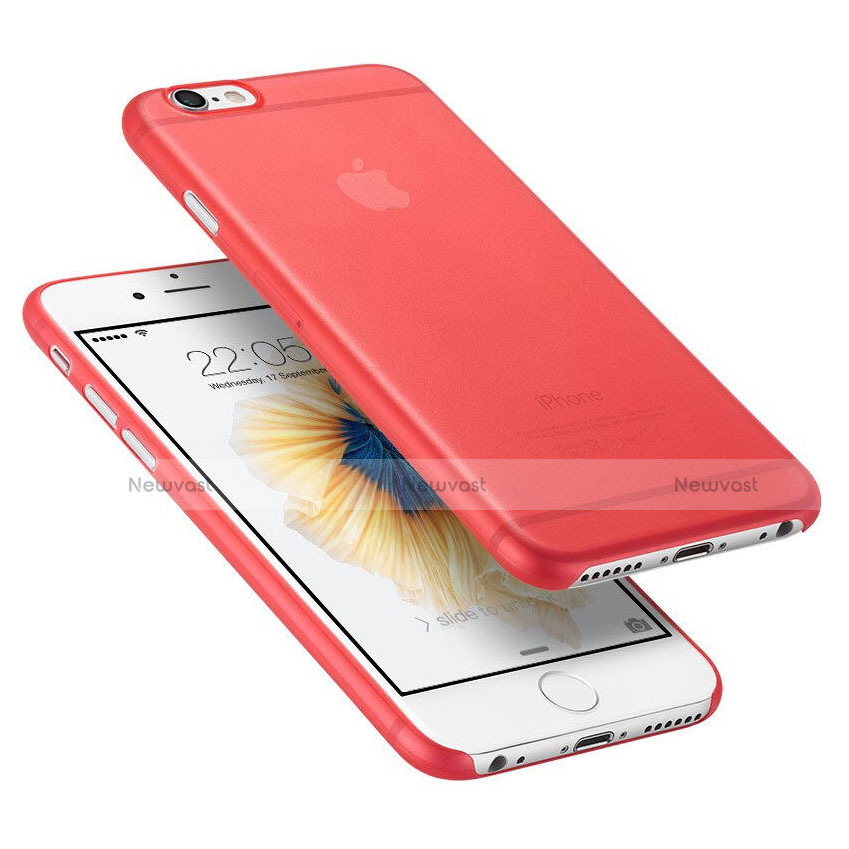 Ultra Slim Transparent Plastic Cover for Apple iPhone 6 Plus Red