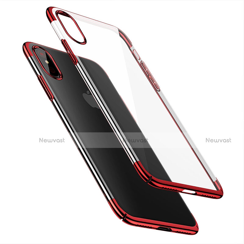 Ultra Slim Transparent Plastic Cover for Apple iPhone X Red