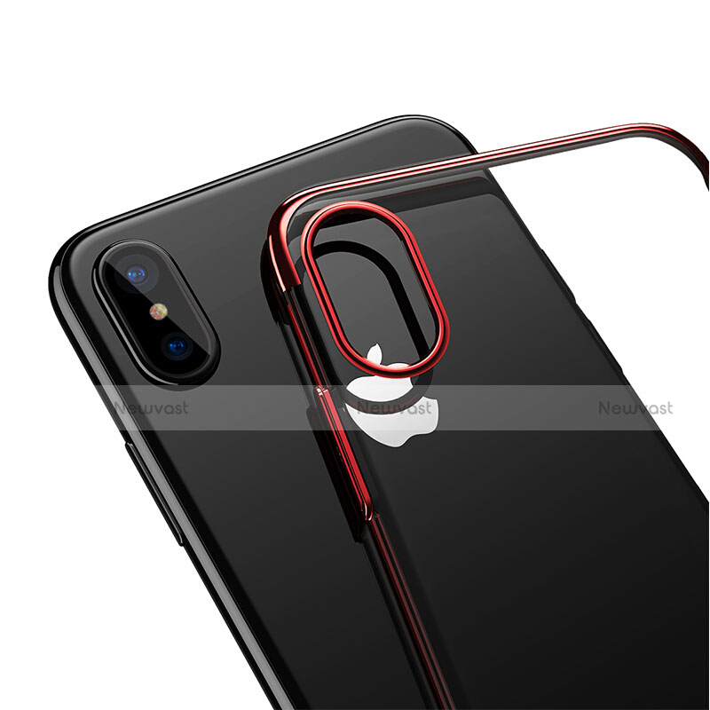 Ultra Slim Transparent Plastic Cover for Apple iPhone X Red