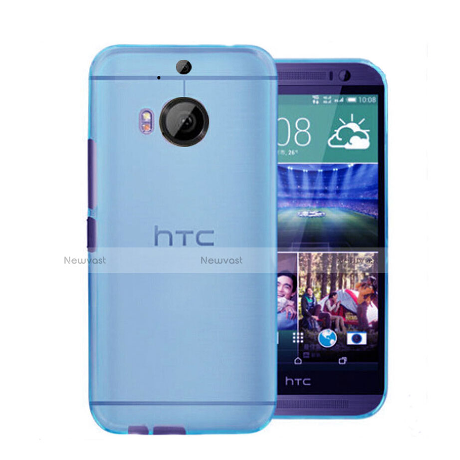 Ultra Slim Transparent Plastic Cover for HTC One M9 Plus Blue