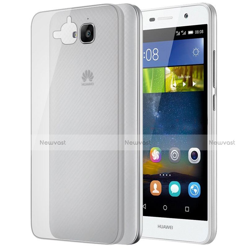 Ultra Slim Transparent Plastic Cover for Huawei Y6 Pro Gray