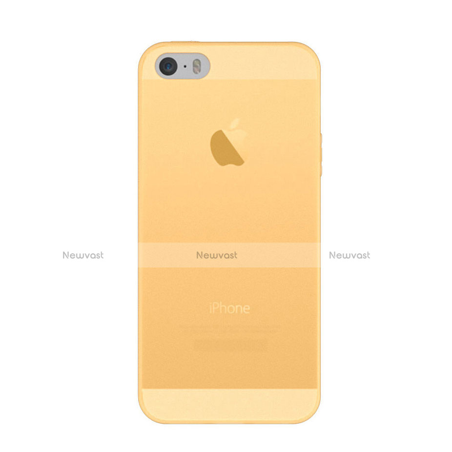 Ultra Slim Transparent Silicone Matte Finish Cover for Apple iPhone 5S Gold