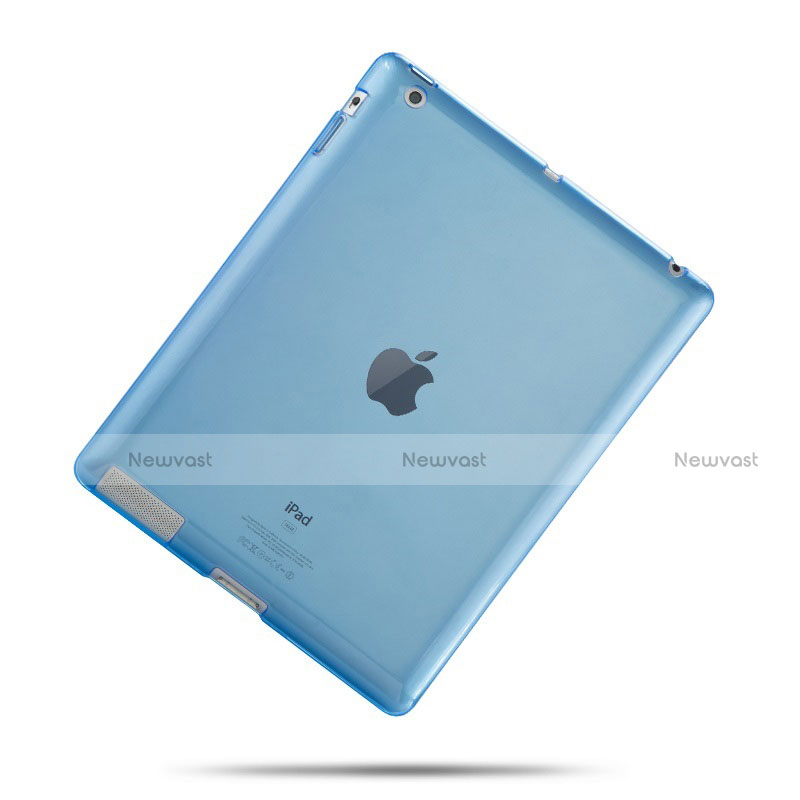 Ultra Slim Transparent TPU Soft Case for Apple iPad 3 Sky Blue