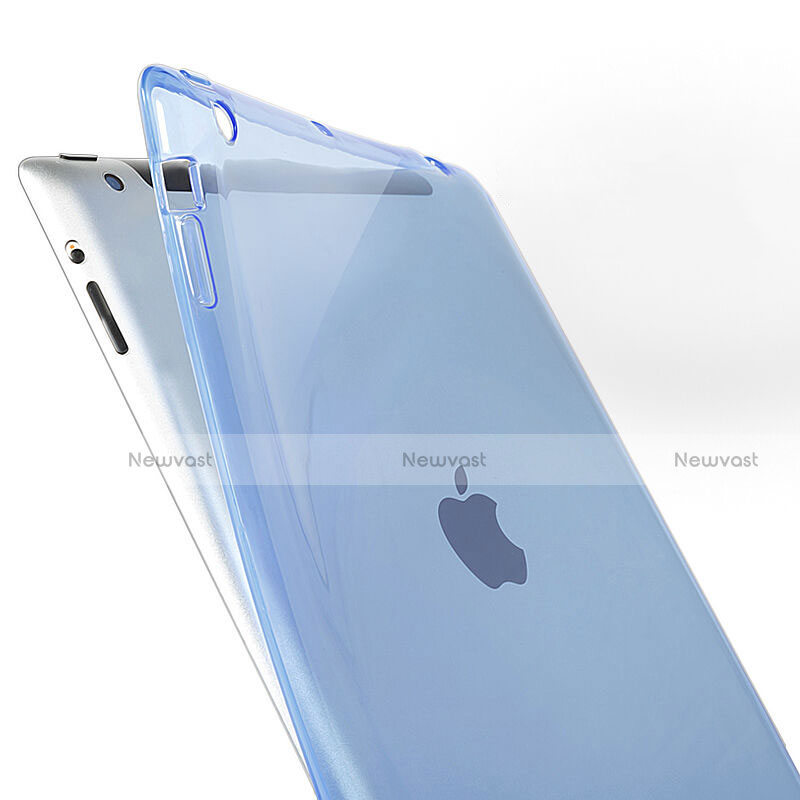 Ultra Slim Transparent TPU Soft Case for Apple iPad 4 Sky Blue