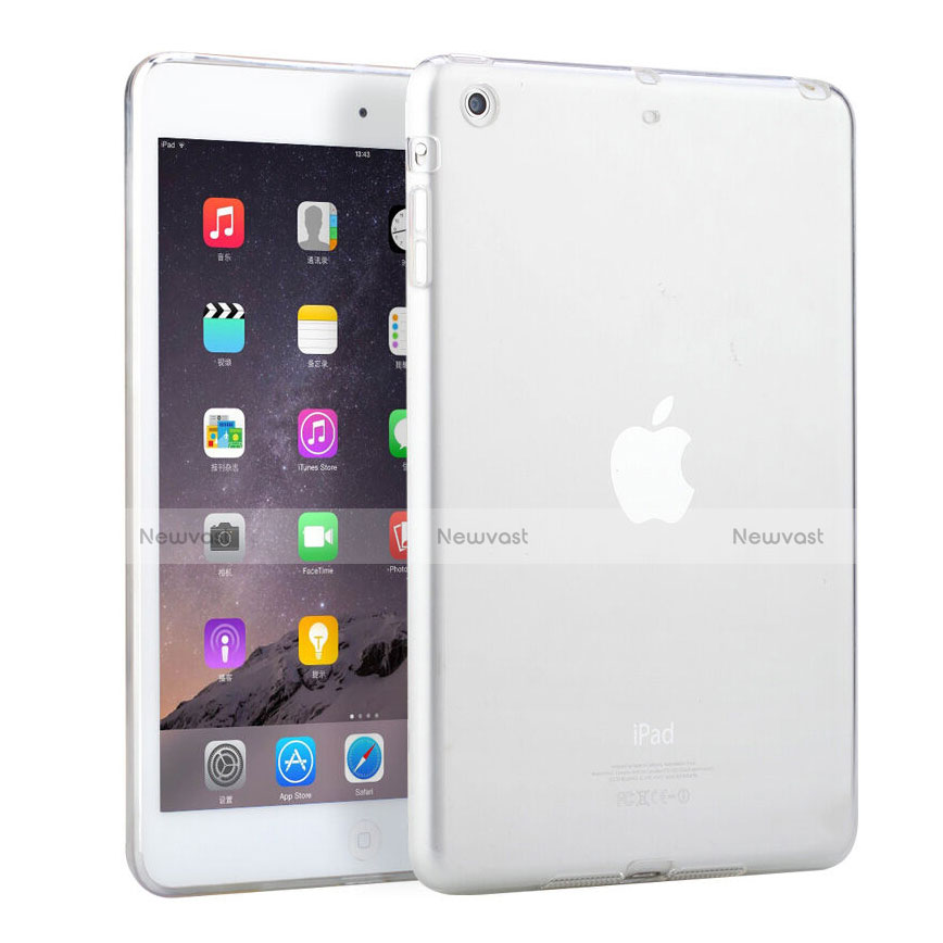 Ultra Slim Transparent TPU Soft Case for Apple iPad Mini 2 White