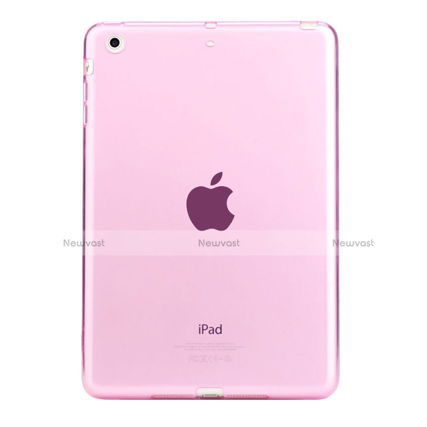 Ultra Slim Transparent TPU Soft Case for Apple iPad Mini 3 Pink