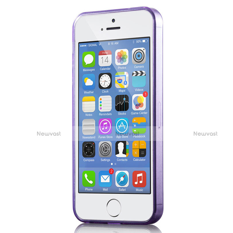 Ultra Slim Transparent TPU Soft Case for Apple iPhone 5 Purple