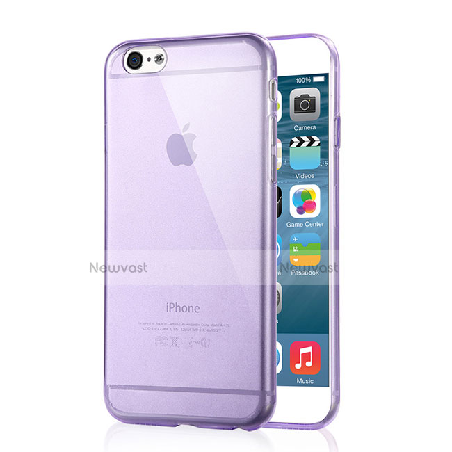 Ultra Slim Transparent TPU Soft Case for Apple iPhone 6 Plus Purple