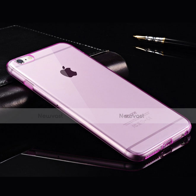 Ultra Slim Transparent TPU Soft Case for Apple iPhone 6 Purple