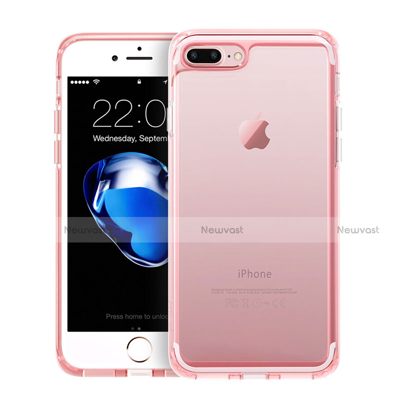 Ultra Slim Transparent TPU Soft Case for Apple iPhone 7 Plus Pink