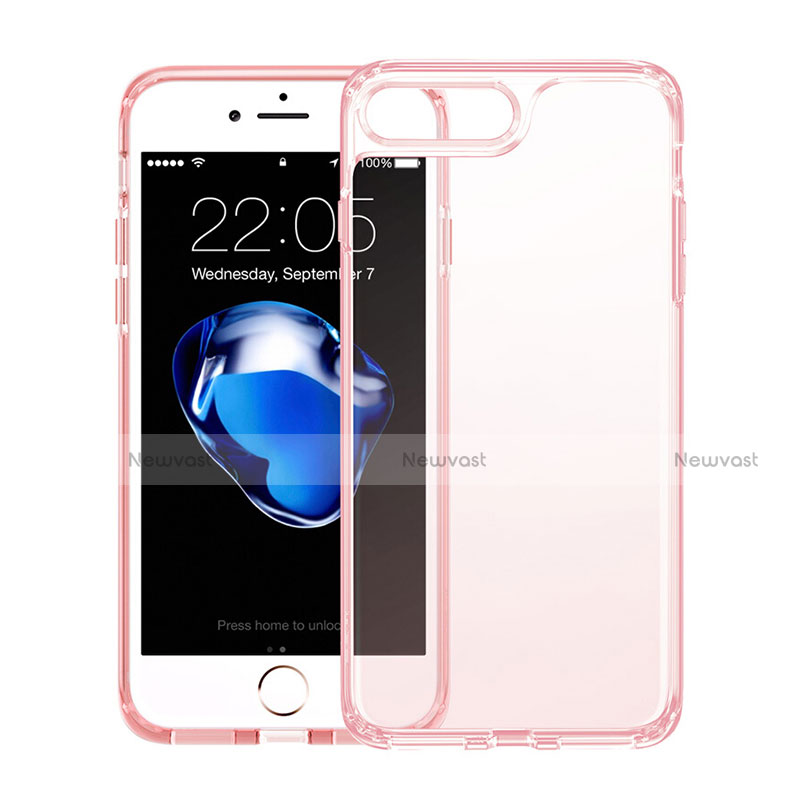 Ultra Slim Transparent TPU Soft Case for Apple iPhone 7 Plus Pink