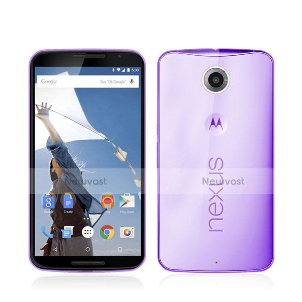 Ultra Slim Transparent TPU Soft Case for Google Nexus 6 Purple