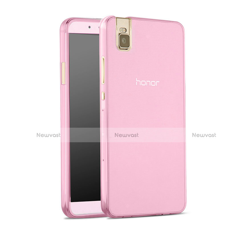 Ultra Slim Transparent TPU Soft Case for Huawei Honor 7i shot X Pink