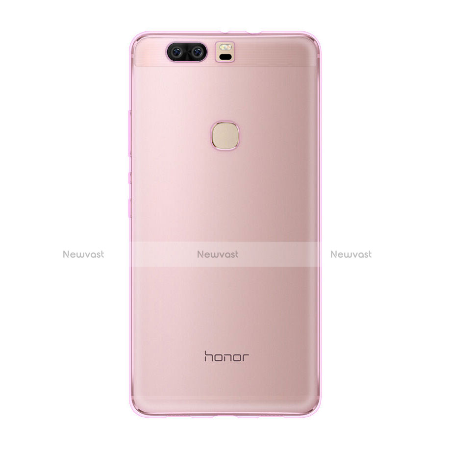 Ultra Slim Transparent TPU Soft Case for Huawei Honor V8 Pink