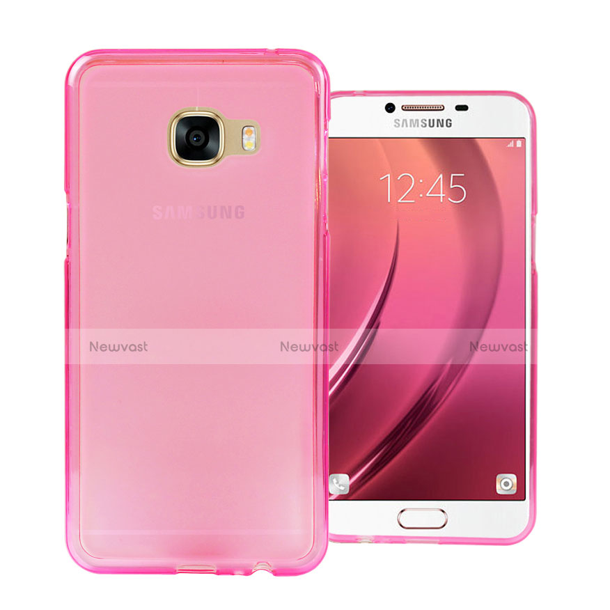 Ultra Slim Transparent TPU Soft Case for Samsung Galaxy C7 SM-C7000 Pink