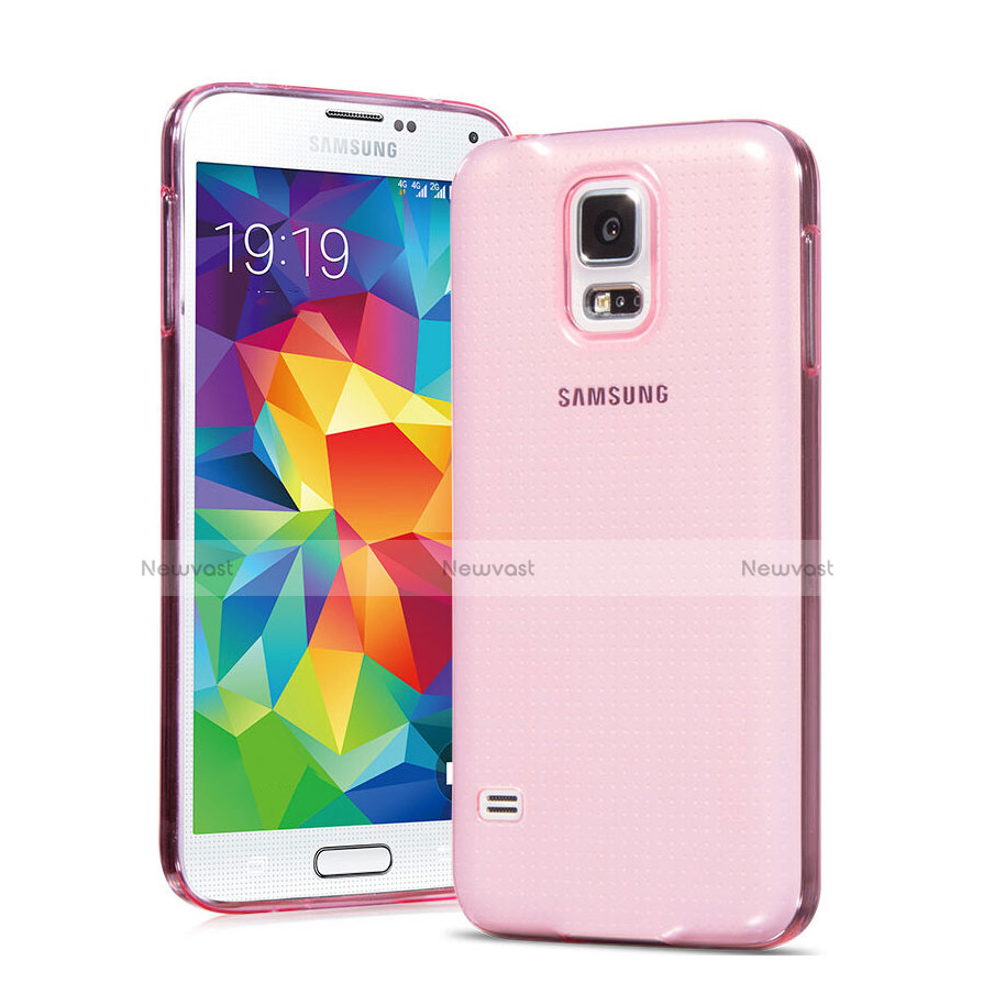 Ultra Slim Transparent TPU Soft Case for Samsung Galaxy S5 G900F G903F Pink