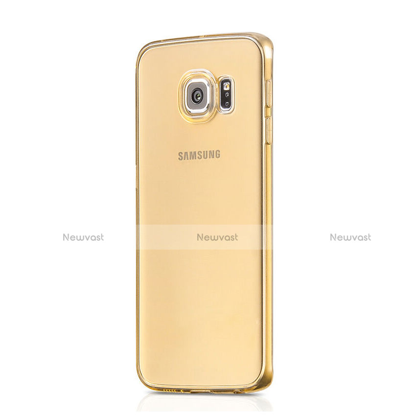 Ultra Slim Transparent TPU Soft Case for Samsung Galaxy S6 Edge SM-G925 Gold