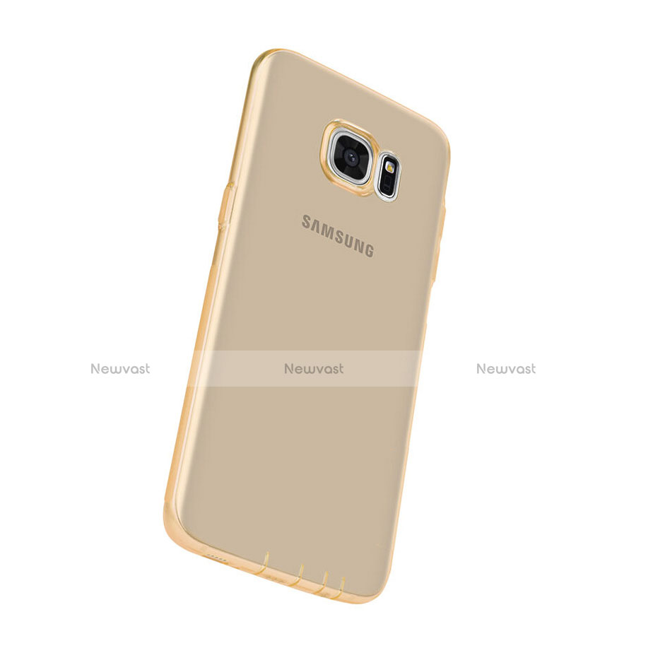 Ultra Slim Transparent TPU Soft Case for Samsung Galaxy S7 Edge G935F Gold