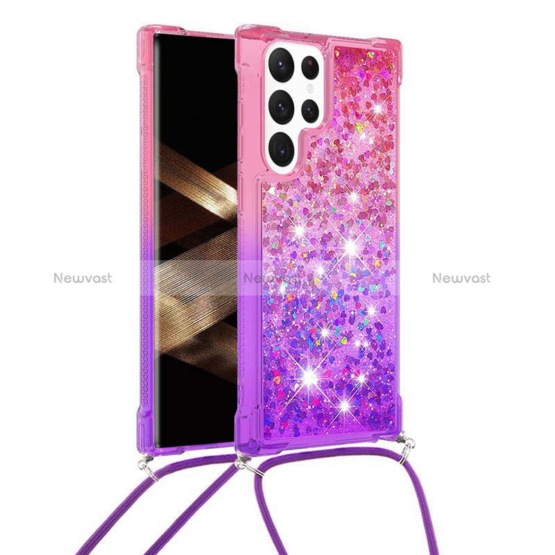 Ultra-thin Silicone Gel Gradient Soft Case Cover Y01B for Samsung Galaxy S24 Ultra 5G Purple