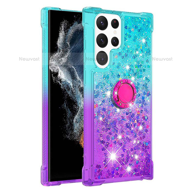 Ultra-thin Silicone Gel Gradient Soft Case Cover Y04B for Samsung Galaxy S22 Ultra 5G Mixed