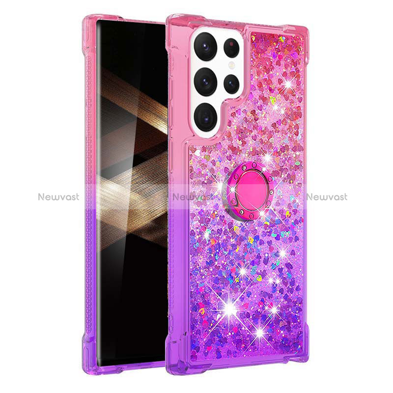 Ultra-thin Silicone Gel Gradient Soft Case Cover Y04B for Samsung Galaxy S24 Ultra 5G Purple