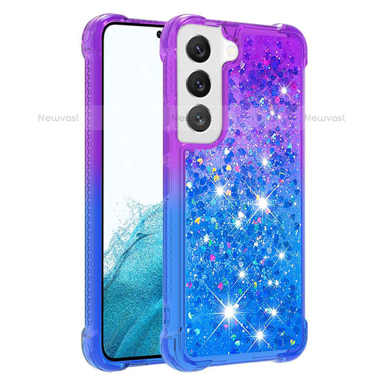 Ultra-thin Silicone Gel Gradient Soft Case Cover Y05B for Samsung Galaxy S21 5G Blue