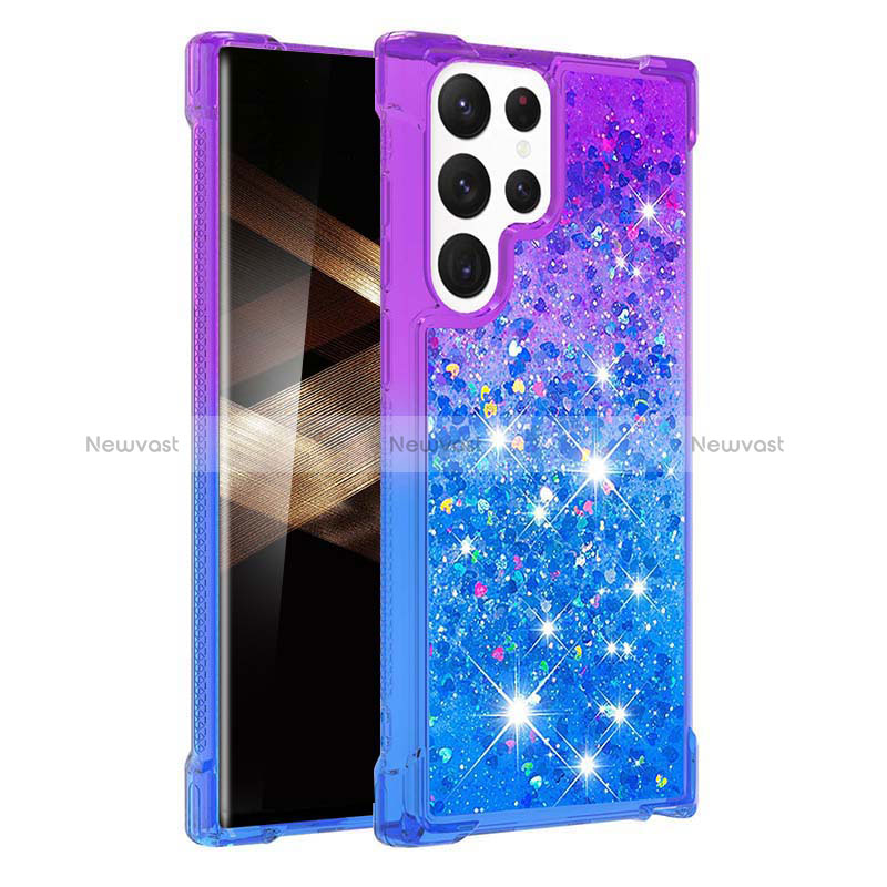 Ultra-thin Silicone Gel Gradient Soft Case Cover Y05B for Samsung Galaxy  S24 Ultra 5G Blue