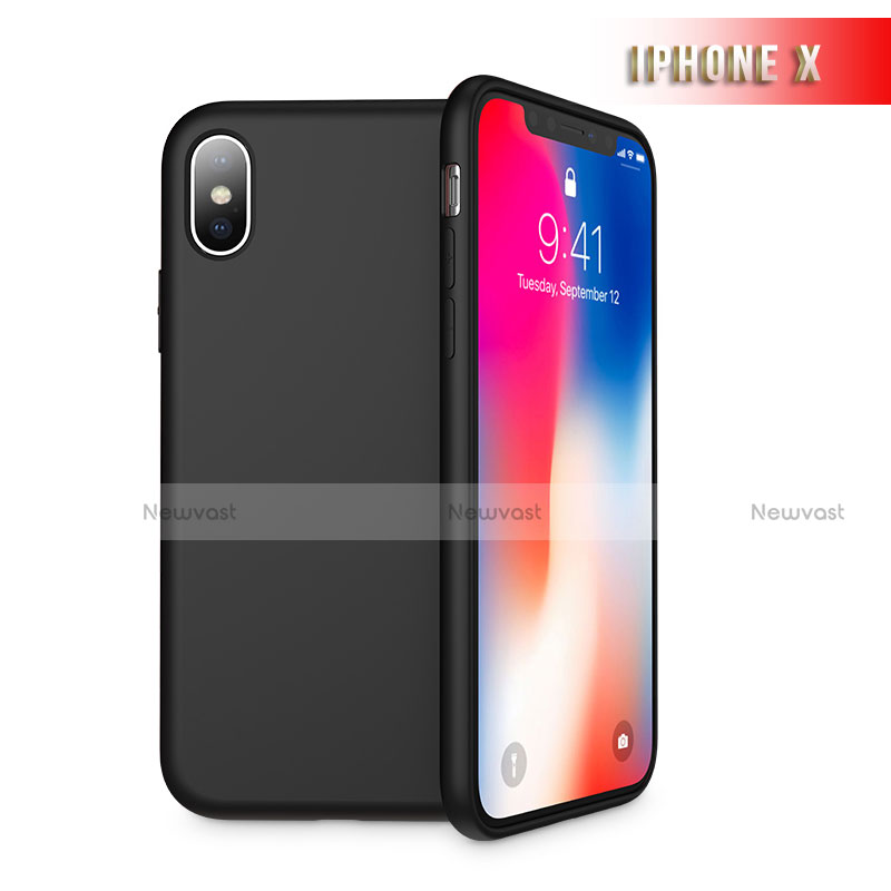 Ultra-thin Silicone Gel Soft Case 360 Degrees B02 for Apple iPhone Xs Black