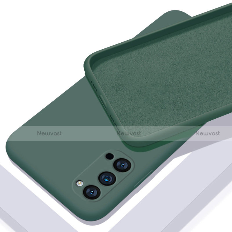 Ultra-thin Silicone Gel Soft Case 360 Degrees Cover C01 for Oppo Reno4 5G Green