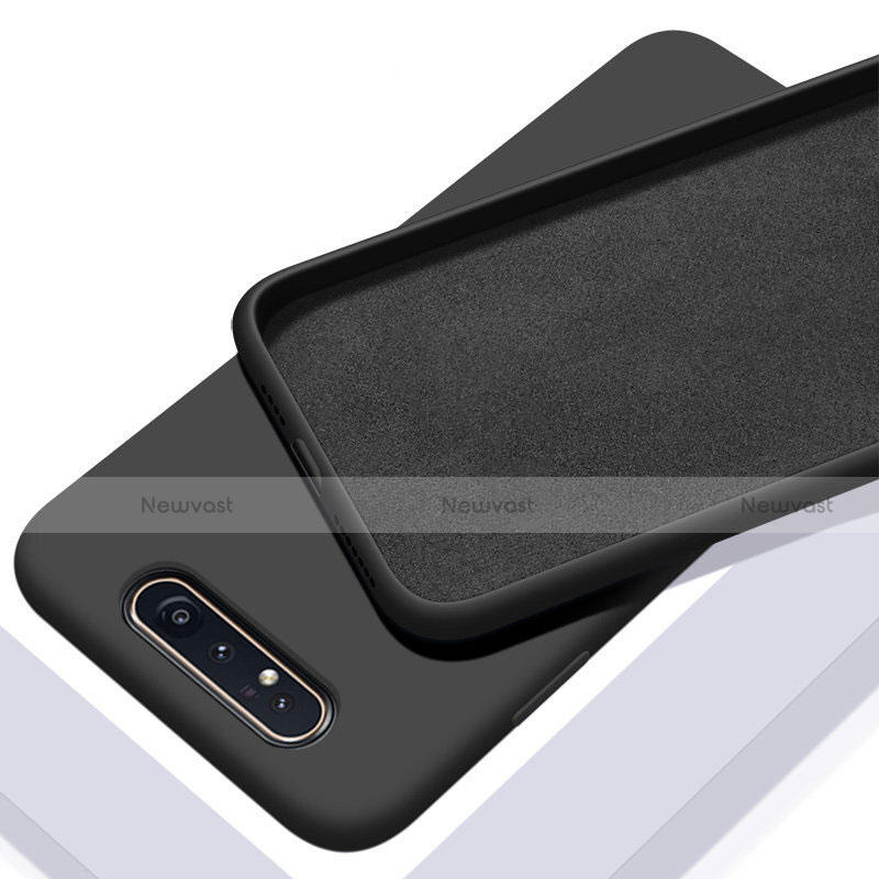 Ultra-thin Silicone Gel Soft Case 360 Degrees Cover C01 for Samsung Galaxy A80 Black