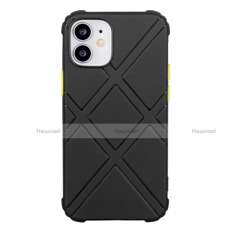 Ultra-thin Silicone Gel Soft Case 360 Degrees Cover C02 for Apple iPhone 12 Black