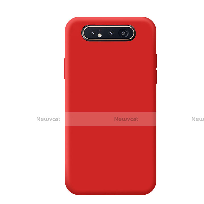 Ultra-thin Silicone Gel Soft Case 360 Degrees Cover C02 for Samsung Galaxy A90 4G Red