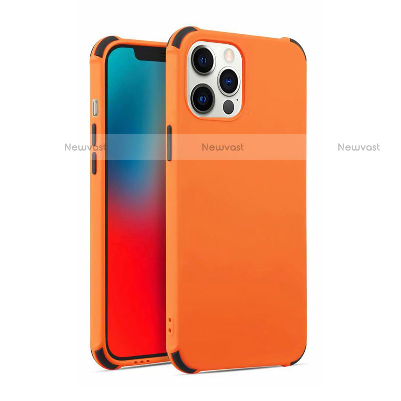 Ultra-thin Silicone Gel Soft Case 360 Degrees Cover C03 for Apple iPhone 12 Pro Orange