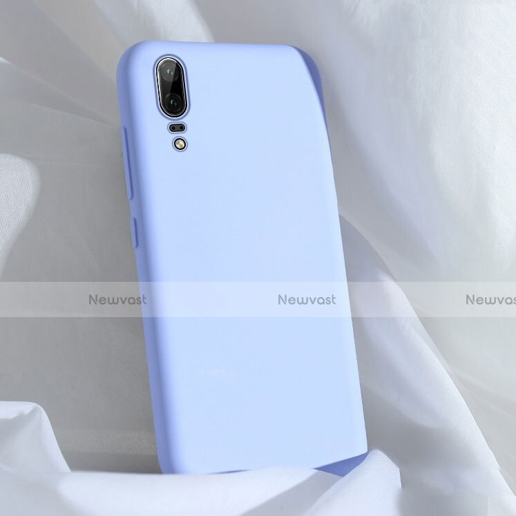 Ultra-thin Silicone Gel Soft Case 360 Degrees Cover C03 for Huawei P20 Sky Blue